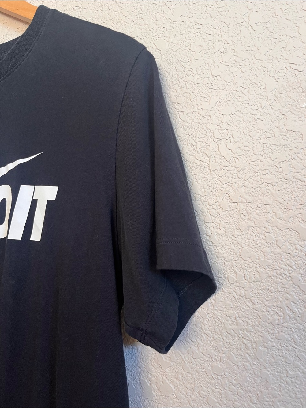 Nike Black T-Shirt with White "Just Do It" Logo - Picture 3 of 5